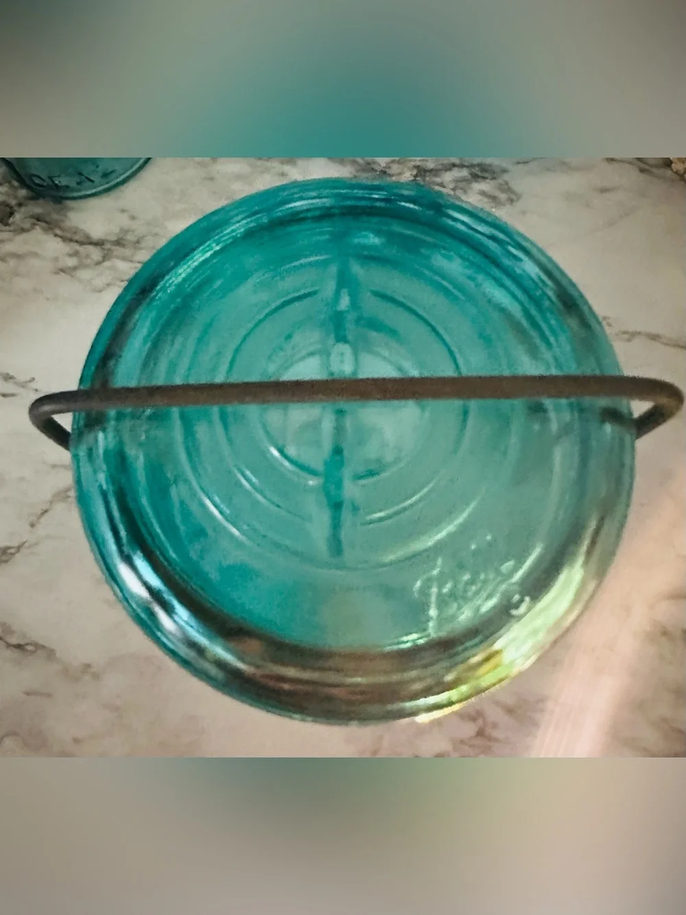 Vintage Ball Ideal Blue Mason Bicentennial Quart Jar 1776-1976 Eagle Wire Ball